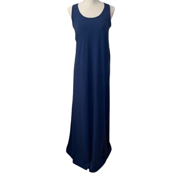 Kavu Navy Blue Athletic Leisure Tank Maxi Dress Built in Bra Size Medium - Picture 1 of 9